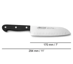 Arcos ovaalihiottu santoku kokkiveitsi 17cm