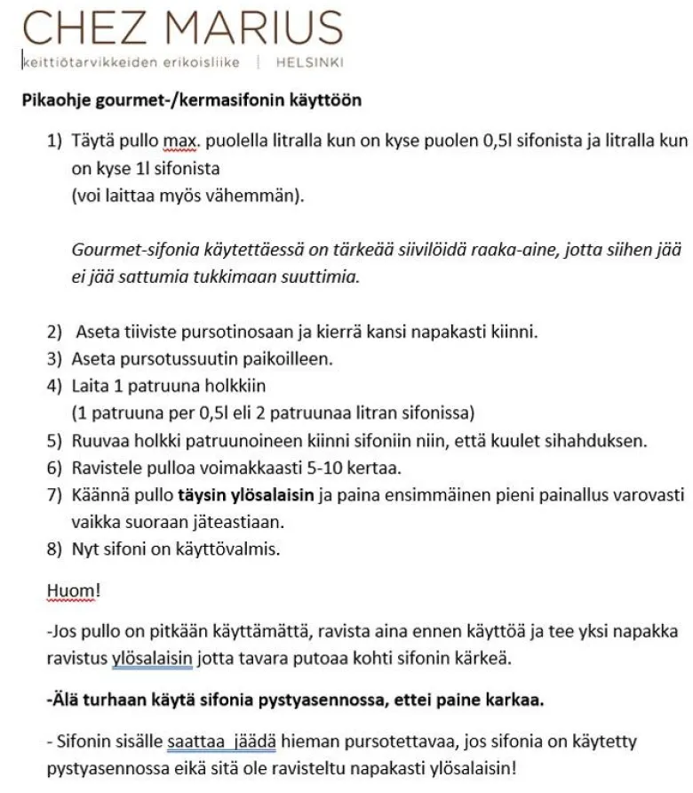 Isi gourmetsifoni 1L