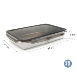 Lacor teräksinen uunivuoka kannella 32 x 21cm 3,5L