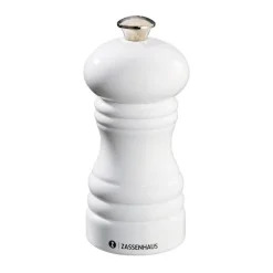 Zassenhaus Berlin kiiltävä valkoinen suolamylly 12cm