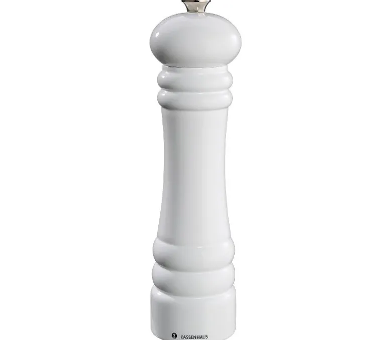 Zassenhaus Berlin kiiltävä valkoinen suolamylly 24cm